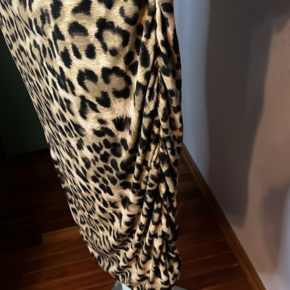 # 16EUC INC Stunning Brown leopard print ruched sides dress. Sz XL -superb dress - Picture 4 of 10